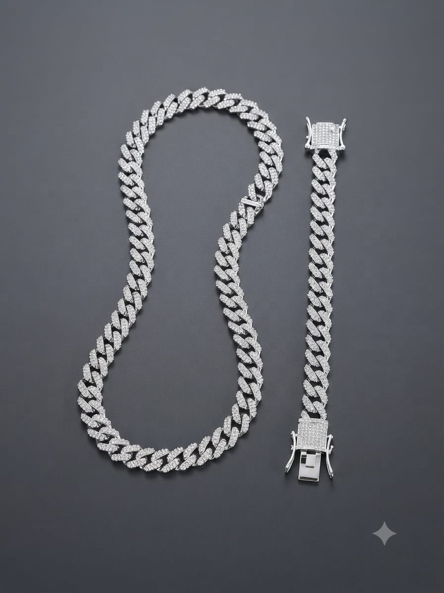 ✅ Premium Cuban Chain & Bracelet Set for Men – Gain Mart