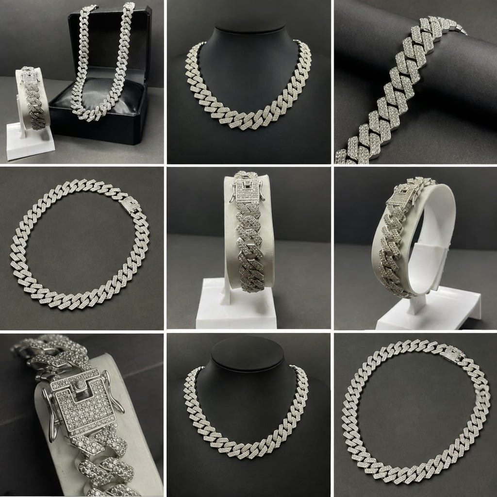 ✅ Premium Cuban Chain & Bracelet Set for Men – Gain Mart