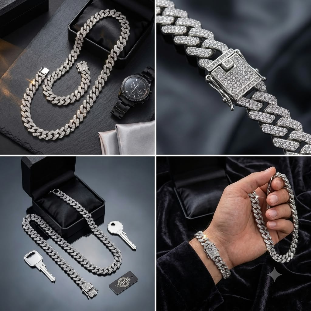 ✅ Premium Cuban Chain & Bracelet Set for Men – Gain Mart
